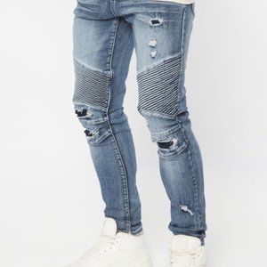 Boys Biker Moto Fashion Jeans